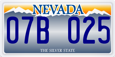 NV license plate 07B025