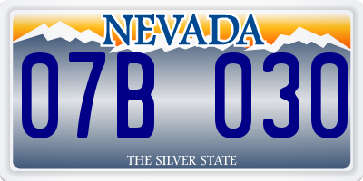 NV license plate 07B030