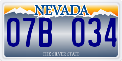NV license plate 07B034