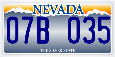 NV license plate 07B035
