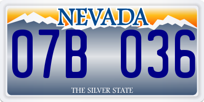 NV license plate 07B036