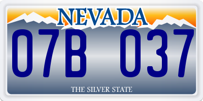 NV license plate 07B037