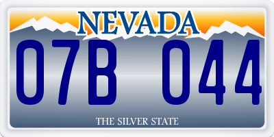 NV license plate 07B044