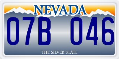 NV license plate 07B046