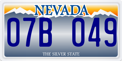 NV license plate 07B049