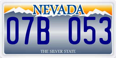 NV license plate 07B053