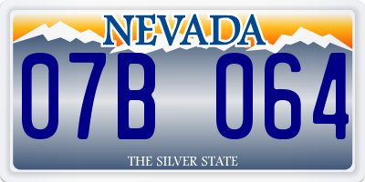 NV license plate 07B064