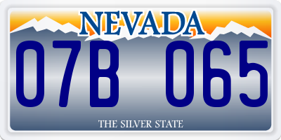 NV license plate 07B065