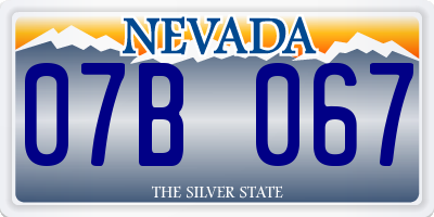 NV license plate 07B067