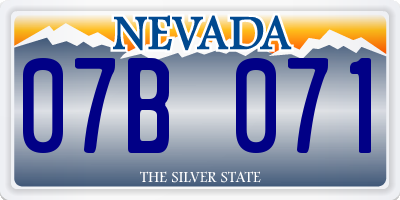 NV license plate 07B071