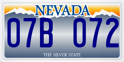 NV license plate 07B072