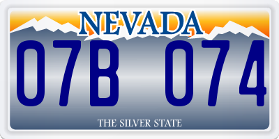 NV license plate 07B074