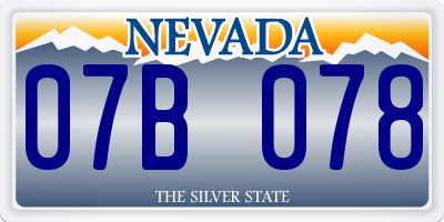 NV license plate 07B078