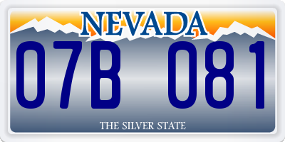 NV license plate 07B081