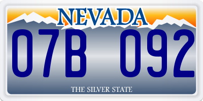 NV license plate 07B092