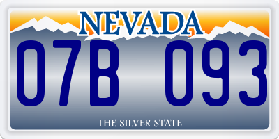 NV license plate 07B093