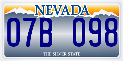 NV license plate 07B098