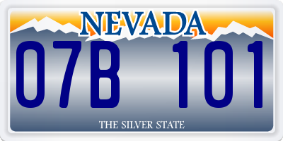 NV license plate 07B101