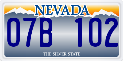 NV license plate 07B102