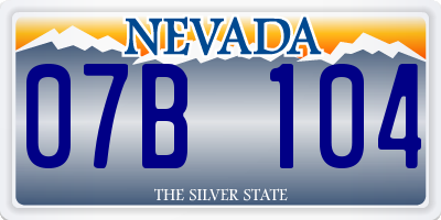 NV license plate 07B104