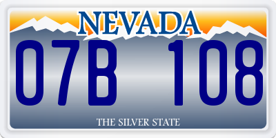 NV license plate 07B108