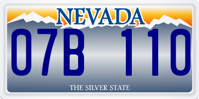 NV license plate 07B110