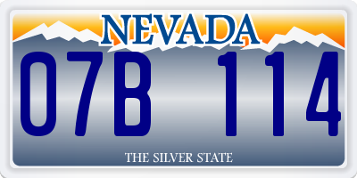 NV license plate 07B114