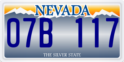 NV license plate 07B117