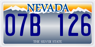 NV license plate 07B126