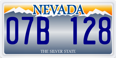 NV license plate 07B128