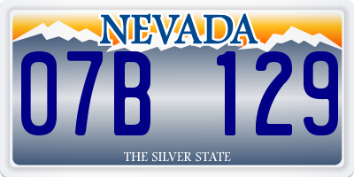 NV license plate 07B129