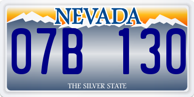 NV license plate 07B130