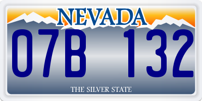 NV license plate 07B132