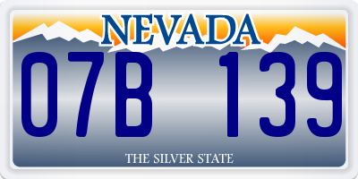 NV license plate 07B139