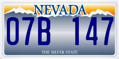 NV license plate 07B147