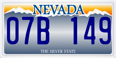 NV license plate 07B149