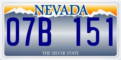 NV license plate 07B151