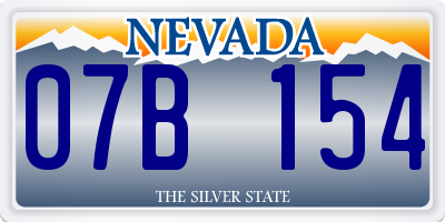 NV license plate 07B154