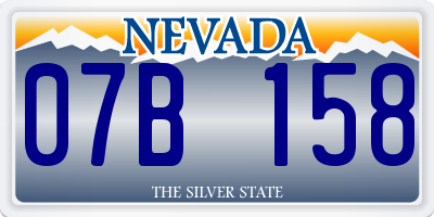 NV license plate 07B158