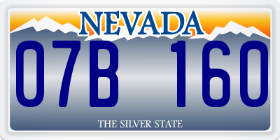NV license plate 07B160