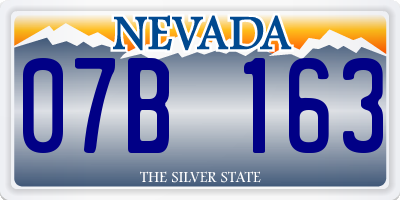 NV license plate 07B163