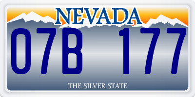NV license plate 07B177