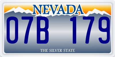 NV license plate 07B179