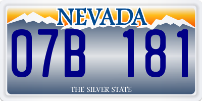 NV license plate 07B181