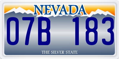 NV license plate 07B183