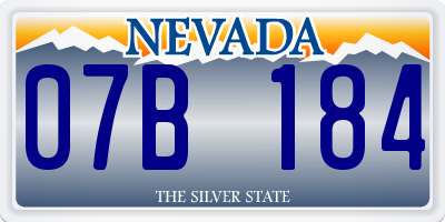 NV license plate 07B184