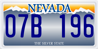 NV license plate 07B196
