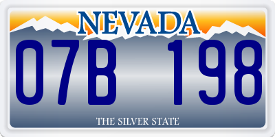 NV license plate 07B198