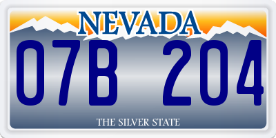 NV license plate 07B204