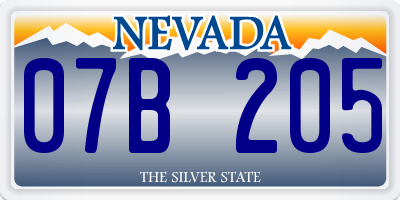 NV license plate 07B205